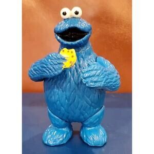 1985 Muppets Inc 4 Inch Blue Cookie Monster Action Figure Collectible Toy